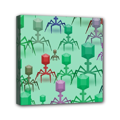 Bacteriophage Virus Army Mini Canvas 6  X 6  (stretched) by Amaryn4rt