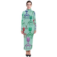 Bacteriophage Virus Army Turtleneck Maxi Dress by Amaryn4rt