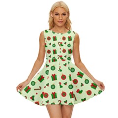 Illustration Festive Background Holiday Background Sleeveless Button Up Dress