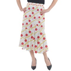 Illustration Abstract Line Pattern Dot Lines Decorative Midi Mermaid Skirt