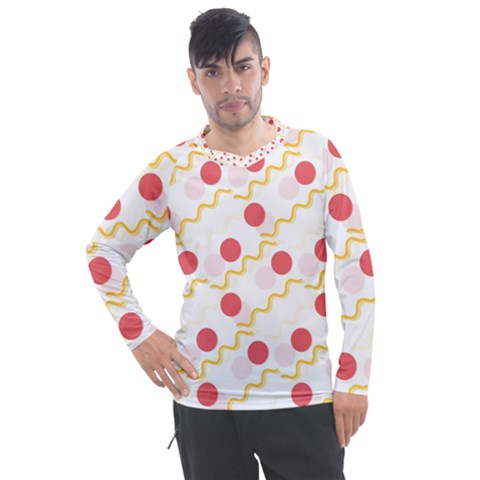 Illustration Abstract Line Pattern Dot Lines Decorative Men s Pique Long Sleeve Tee by Amaryn4rt