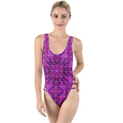 Purple-art High Leg Strappy Swimsuit