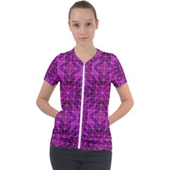 Purple-art Short Sleeve Zip Up Jacket