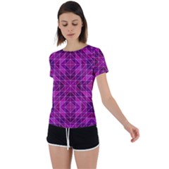 Purple-art Back Circle Cutout Sports Tee by nateshop