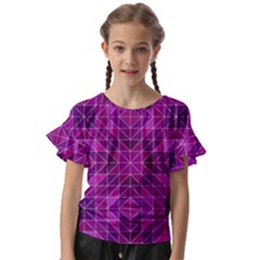 Purple-art Kids  Cut Out Flutter Sleeves