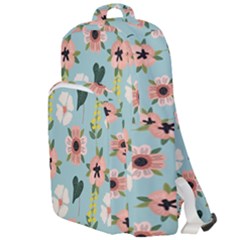 Illustration Flower White Pattern Floral Double Compartment Backpack