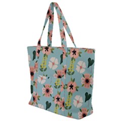 Illustration Flower White Pattern Floral Zip Up Canvas Bag by Amaryn4rt