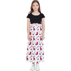 Christmas Template Advent Cap Kids  Flared Maxi Skirt by Amaryn4rt