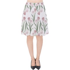 Illustration Flower Floral Design Pattern Velvet High Waist Skirt by Amaryn4rt