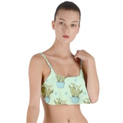 Background Pattern Green Cactus Flora Layered Top Bikini Top  by Amaryn4rt