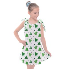 Christmas Trees Pattern Design Pattern Kids  Tie Up Tunic Dress by Amaryn4rt