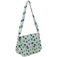 Christmas Trees Pattern Design Pattern Saddle Handbag by Amaryn4rt