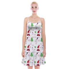 Santa Claus Snowman Christmas Xmas Spaghetti Strap Velvet Dress by Amaryn4rt