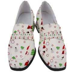 Santa Claus Snowman Christmas Xmas Women s Chunky Heel Loafers by Amaryn4rt