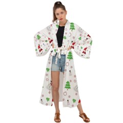 Santa Claus Snowman Christmas Xmas Maxi Kimono