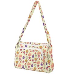 Food Illustration Cupcake Pattern Lollipop Front Pocket Crossbody Bag by Amaryn4rt