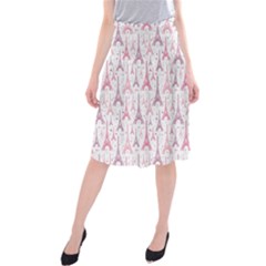 Eiffel Tower Pattern Wallpaper Midi Beach Skirt by Amaryn4rt