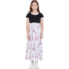 Eiffel Tower Pattern Wallpaper Kids  Flared Maxi Skirt