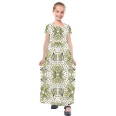 Illustration Abstract Background Pattern Texture Design Kids  Short Sleeve Maxi Dress