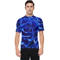 Blue Roses Flowers Plant Romance Men s Short Sleeve Rash Guard by Wegoenart