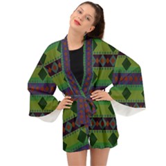 Background Pattern Texture Design Long Sleeve Kimono