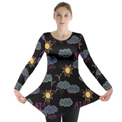 Illustration Cloud Computing Pattern Long Sleeve Tunic  by Wegoenart