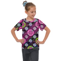 Background Circles Abstract Pattern Kids  Mesh Piece Tee