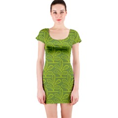 Oak Tree Nature Ongoing Pattern Short Sleeve Bodycon Dress by Mariart