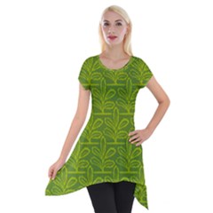 Oak Tree Nature Ongoing Pattern Short Sleeve Side Drop Tunic by Mariart