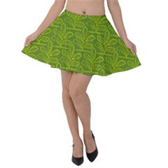 Oak Tree Nature Ongoing Pattern Velvet Skater Skirt