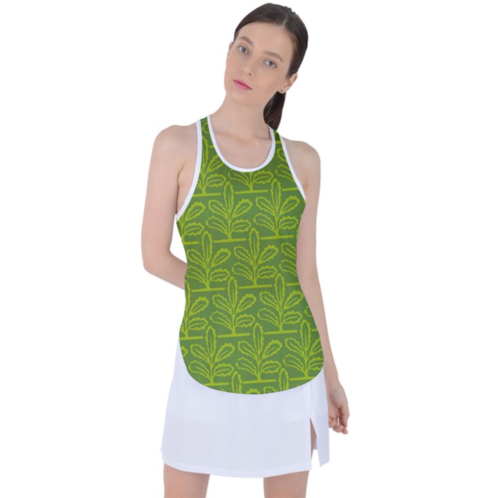 Oak Tree Nature Ongoing Pattern Racer Back Mesh Tank Top