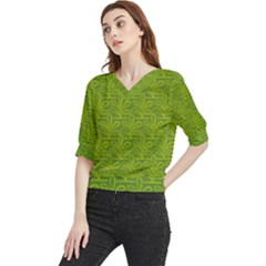 Oak Tree Nature Ongoing Pattern Quarter Sleeve Blouse