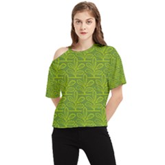 Oak Tree Nature Ongoing Pattern One Shoulder Cut Out Tee