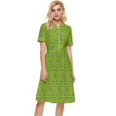 Oak Tree Nature Ongoing Pattern Button Top Knee Length Dress