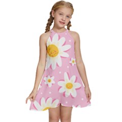 Sunflower Love Kids  Halter Collar Waist Tie Chiffon Dress by designsbymallika