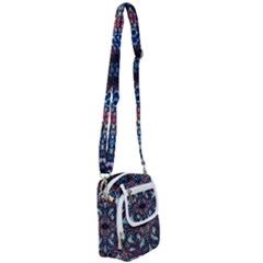 Blue Onn Burgundy Shoulder Strap Belt Bag by kaleidomarblingart