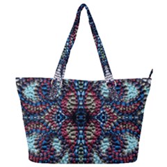 Blue Onn Burgundy Full Print Shoulder Bag by kaleidomarblingart