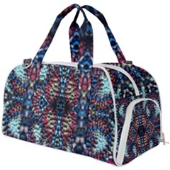 Blue Onn Burgundy Burner Gym Duffel Bag by kaleidomarblingart