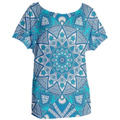 Mandala Blue Women s Oversized Tee by zappwaits