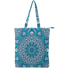 Mandala Blue Double Zip Up Tote Bag by zappwaits