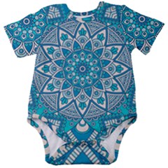 Mandala Blue Baby Short Sleeve Onesie Bodysuit by zappwaits
