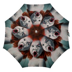 Son Of Clown Boy Illustration Portrait Straight Umbrellas by dflcprintsclothing