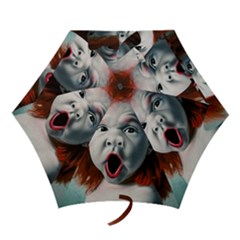 Son Of Clown Boy Illustration Portrait Mini Folding Umbrellas