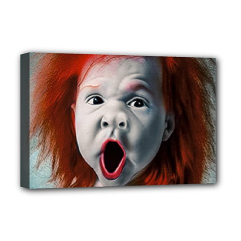 Son Of Clown Boy Illustration Portrait Deluxe Canvas 18  x 12  (Stretched)