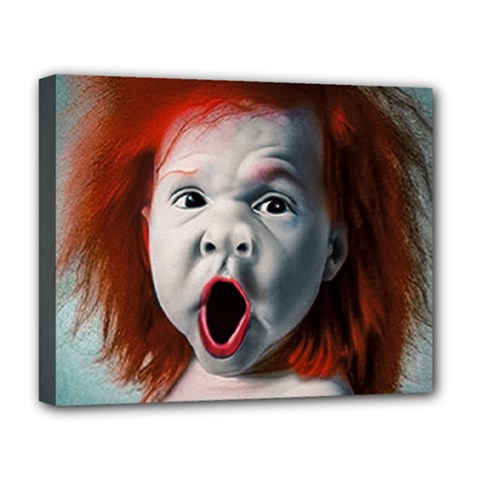 Son Of Clown Boy Illustration Portrait Deluxe Canvas 20  x 16  (Stretched)