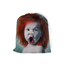 Son Of Clown Boy Illustration Portrait Drawstring Pouch (Large)