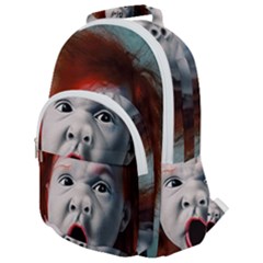 Son Of Clown Boy Illustration Portrait Rounded Multi Pocket Backpack by dflcprintsclothing