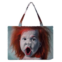 Son Of Clown Boy Illustration Portrait Zipper Medium Tote Bag