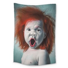 Son Of Clown Boy Illustration Portrait Large Tapestry