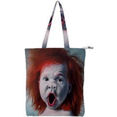 Son Of Clown Boy Illustration Portrait Double Zip Up Tote Bag